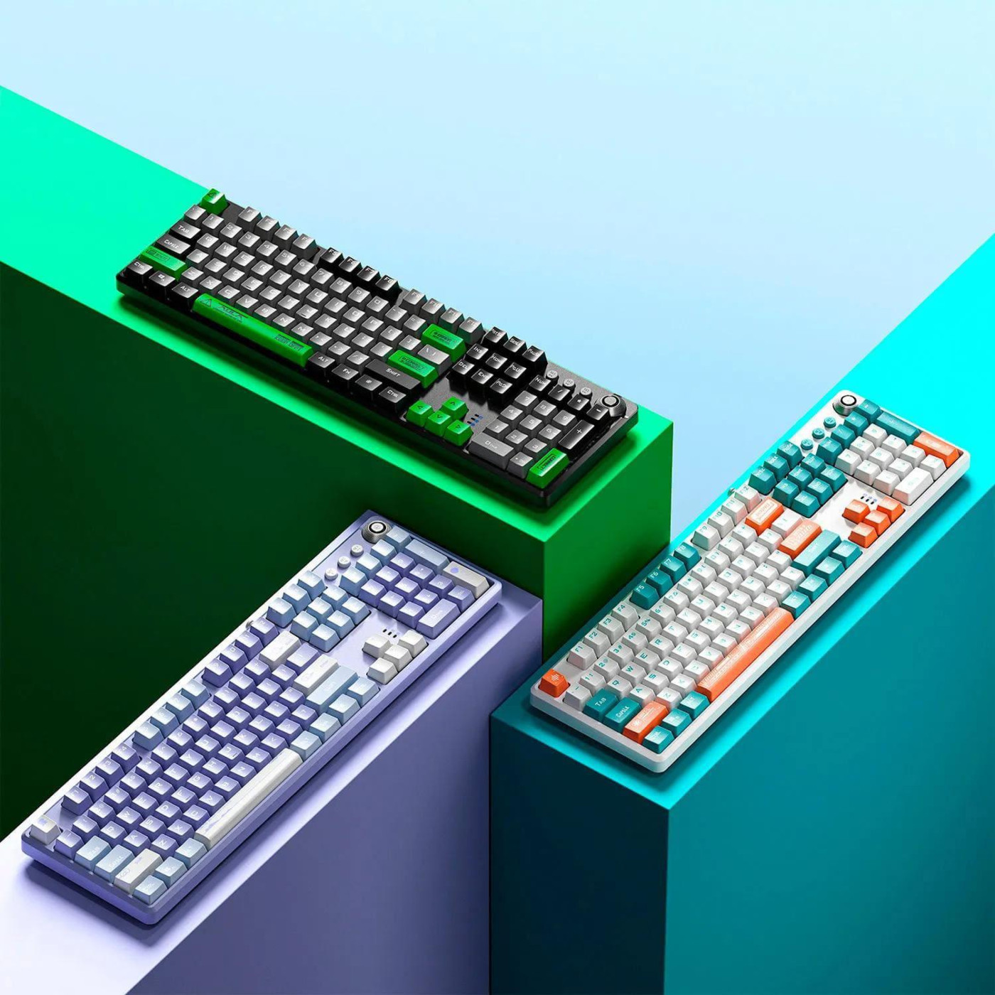 Клавиатура Aula F2088 PRO White/white, plus 9 Purple keys KRGD blue EN/UA (6948391234915)