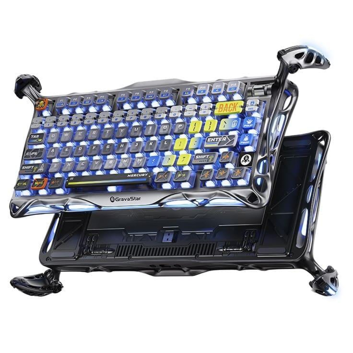 Клавиатура GravaStar Mercury K1 Pro 80keys Kailh Speedy Mint BT/WL/USB RGB Interstellar Silver (GSK1PRO_S_CGRY)