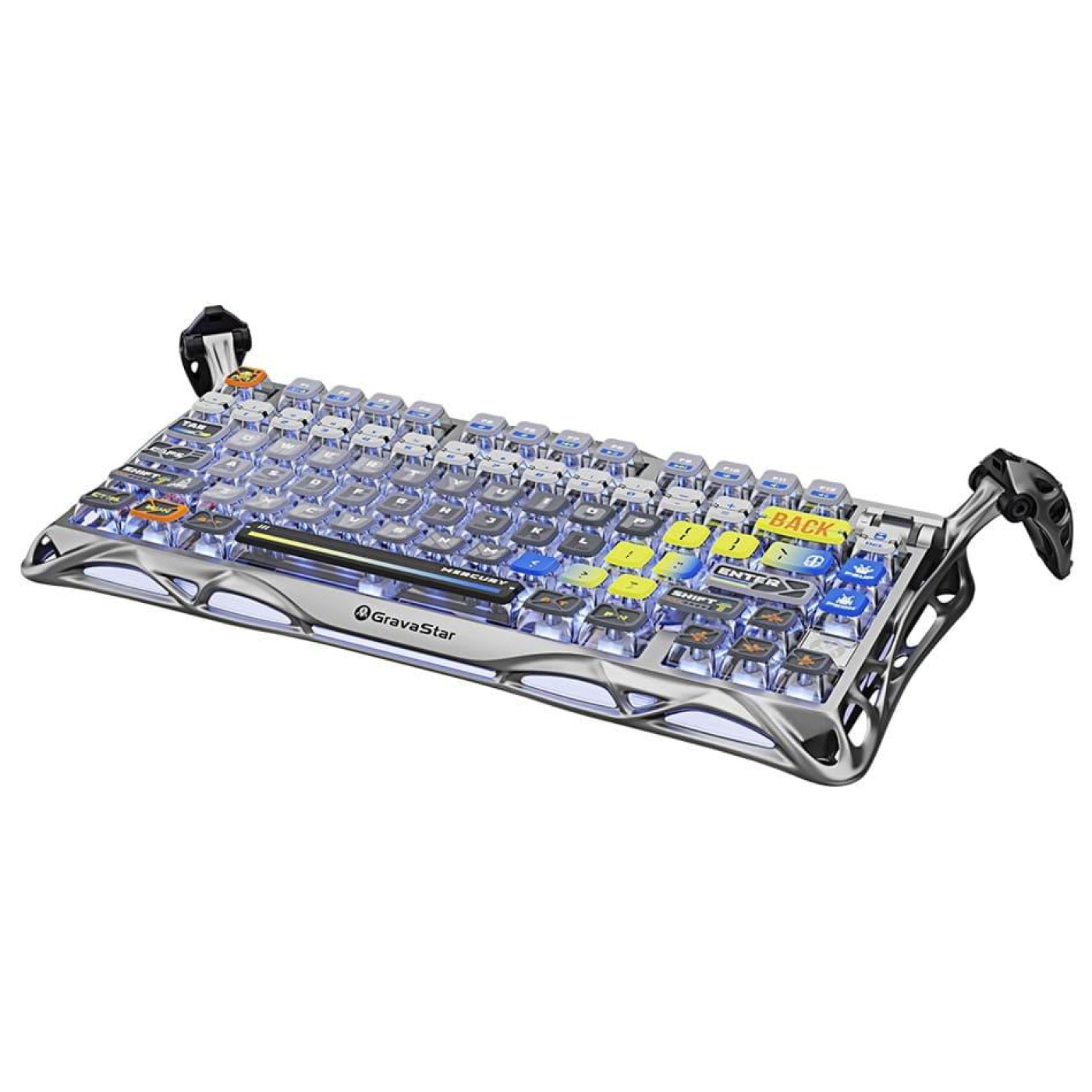 Клавиатура GravaStar Mercury K1 Pro 80keys Kailh Speedy Mint BT/WL/USB RGB Interstellar Silver (GSK1PRO_S_CGRY)