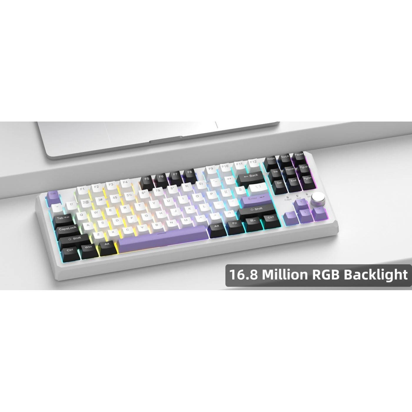 Клавиатура MageGee SKY 87 RGB Ivory White Switch Wireless (6971969728486-UA) Ice Purple (G-000003959)