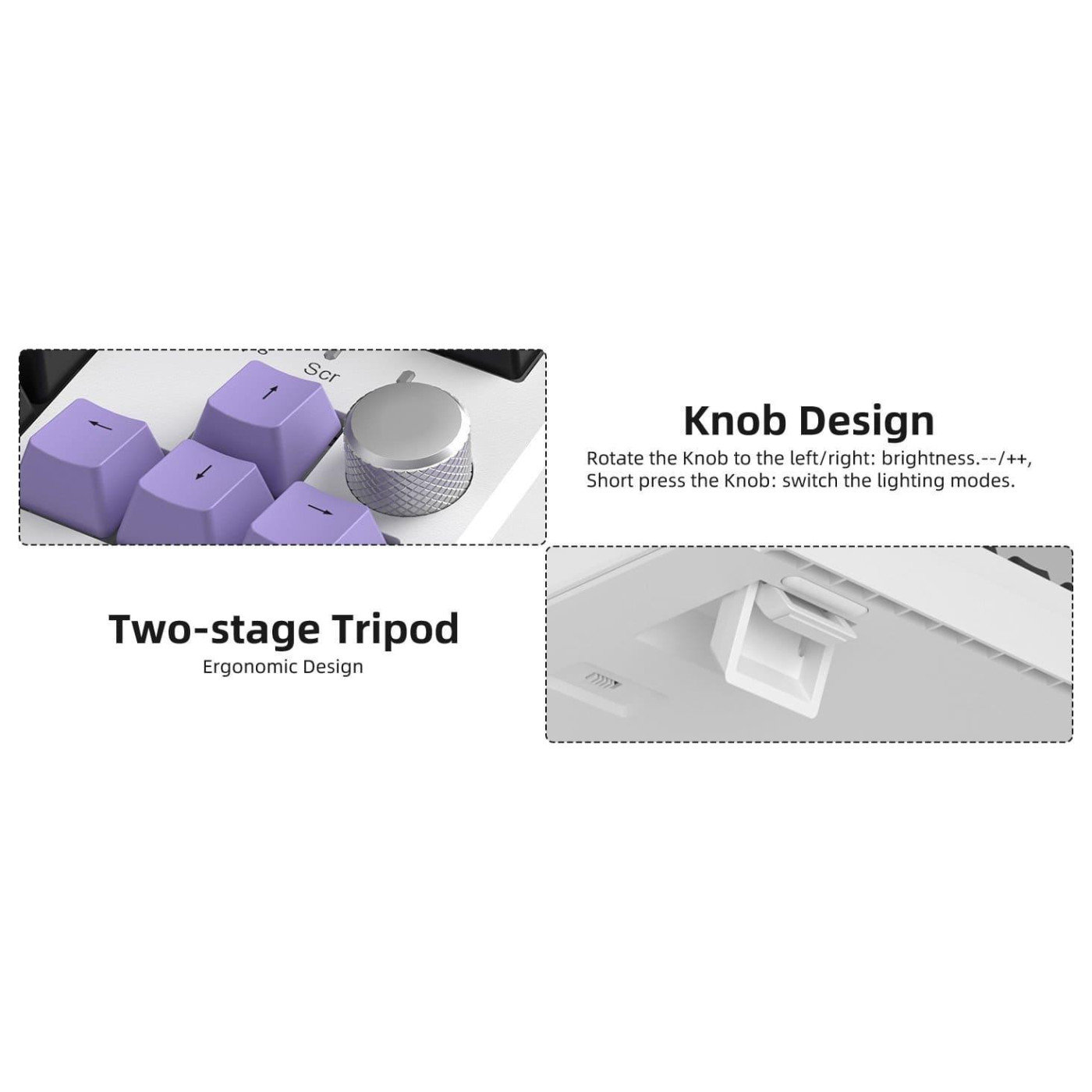 Клавиатура MageGee SKY 87 RGB Ivory White Switch Wireless (6971969728486-UA) Ice Purple (G-000003959)