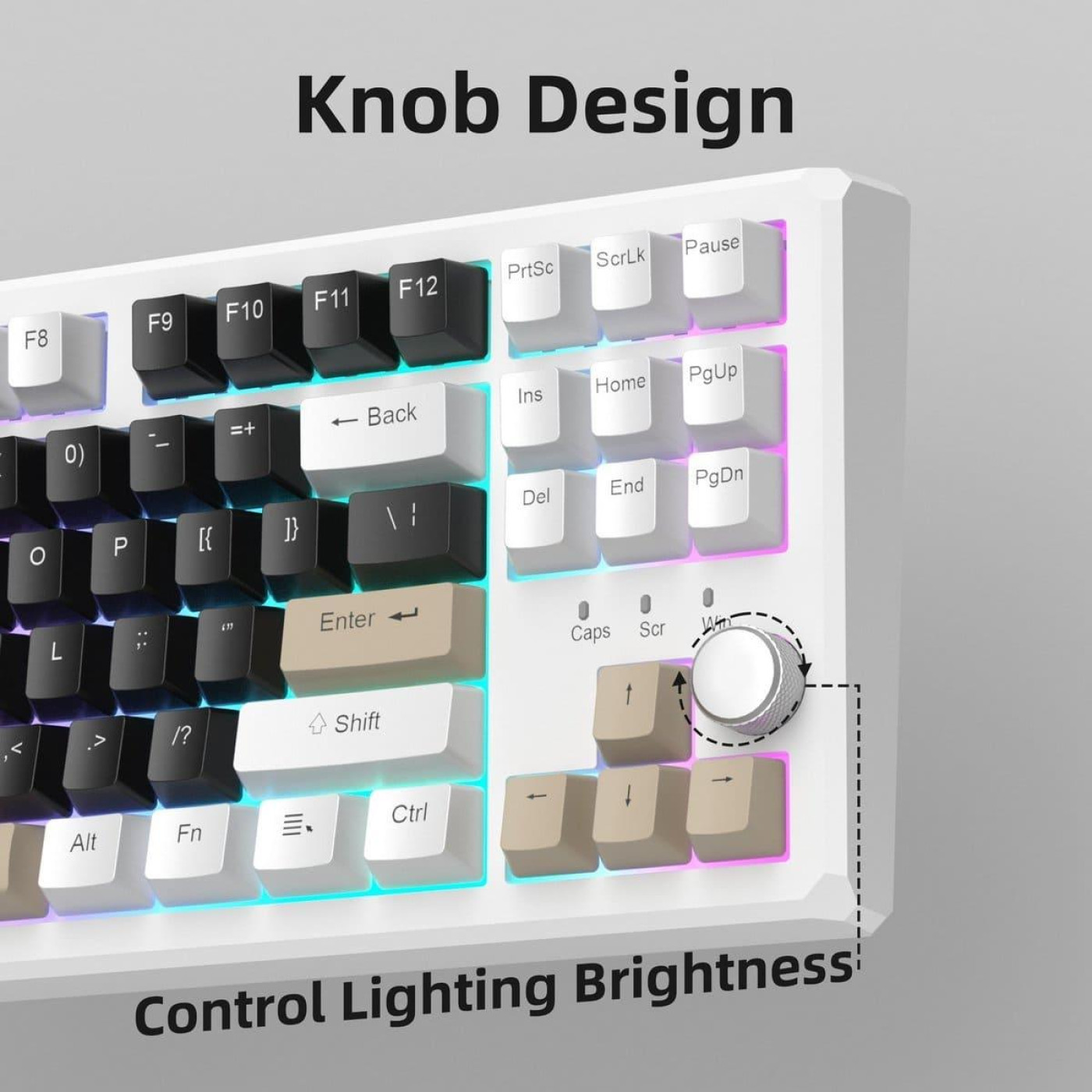 Клавиатура MageGee SKY 87 RGB Blue Whale Switch Wireless (6971969728493-UA) Mocha Brown (G-000003957)