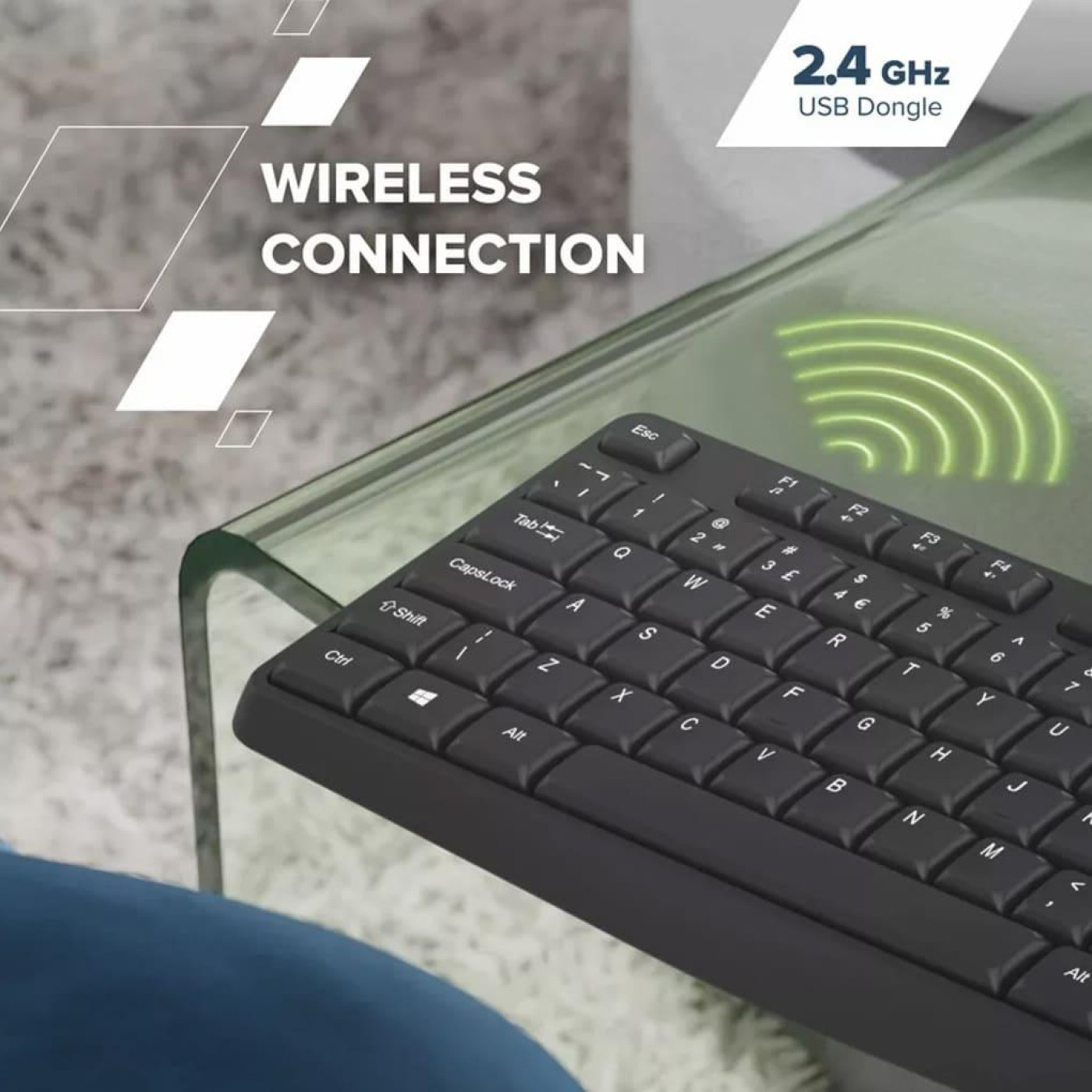 Клавіатура Canyon KB-W01 Wireless Black (CNE-CKEYW01)