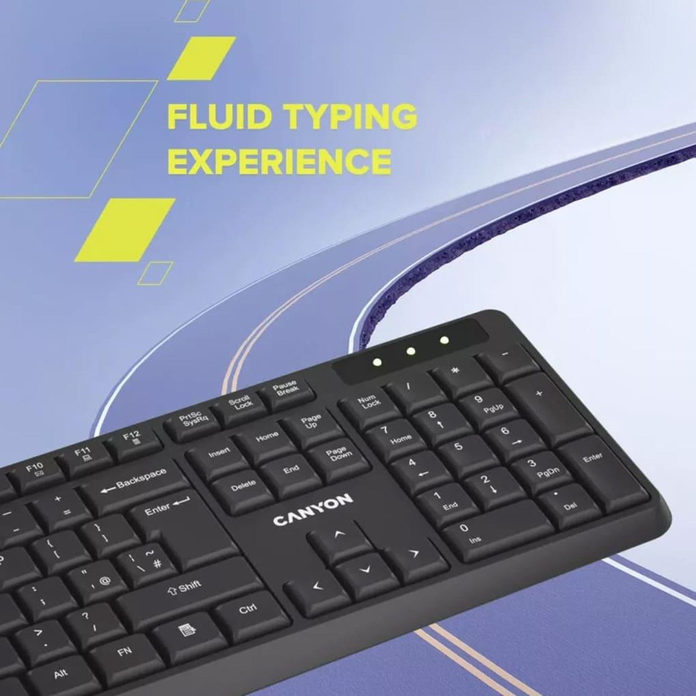 Клавіатура Canyon KB-W01 Wireless Black (CNE-CKEYW01)