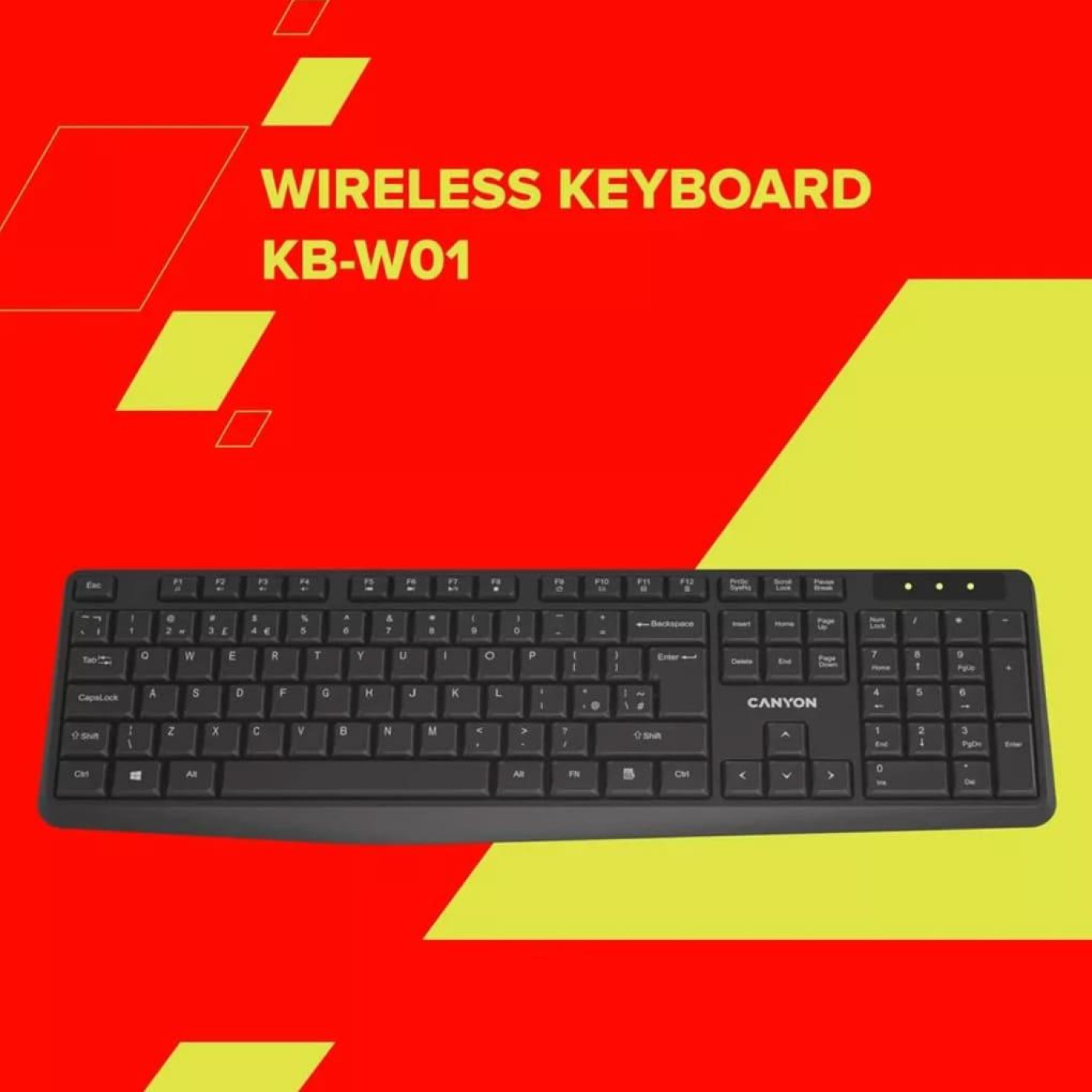Клавіатура Canyon KB-W01 Wireless Black (CNE-CKEYW01)