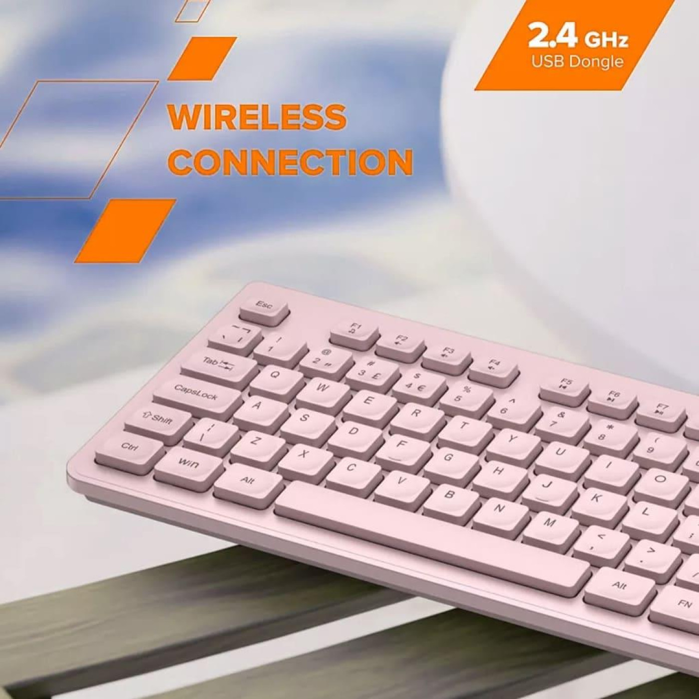 Клавіатура Canyon HKB-W01 UK/US AAA Wireless Beige (CNS-HKBW01BG)