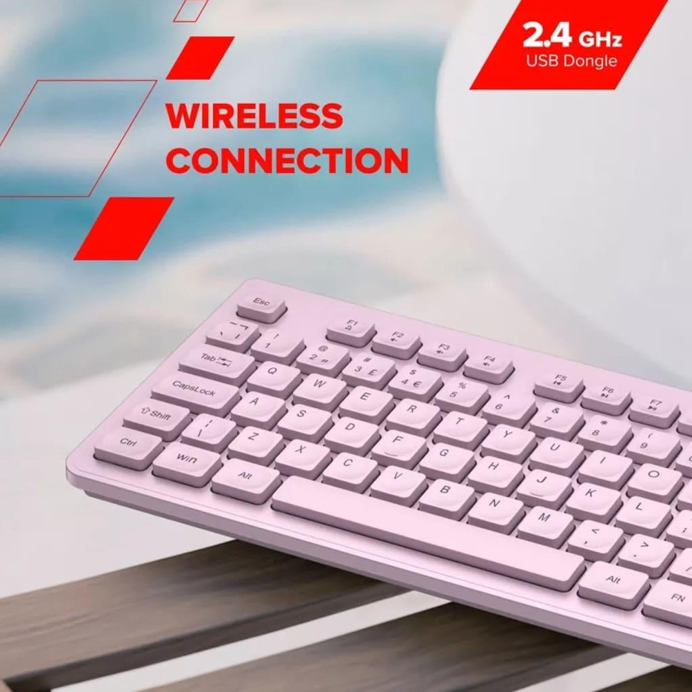 Клавіатура Canyon HKB-W01 UK/US AAA Wireless Pink (CNS-HKBW01P)