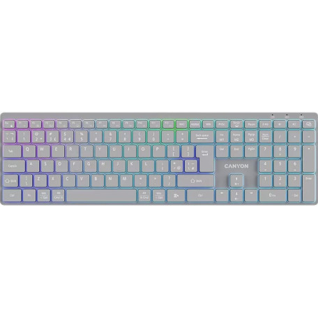 Клавіатура Canyon HKB-W11 UK/US RGB Dual Mode Wireless Grey (CNS-HBTK11G)