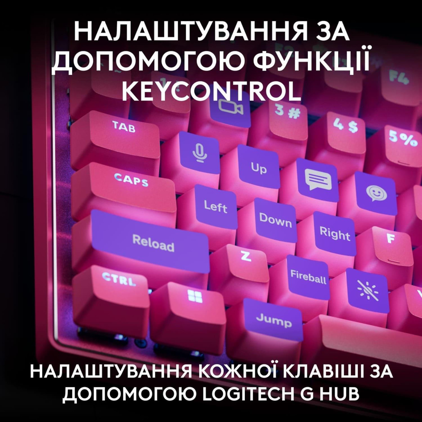 Клавіатура Logitech G PRO X TKL RAPID Gaming Magenta (L920-013253)