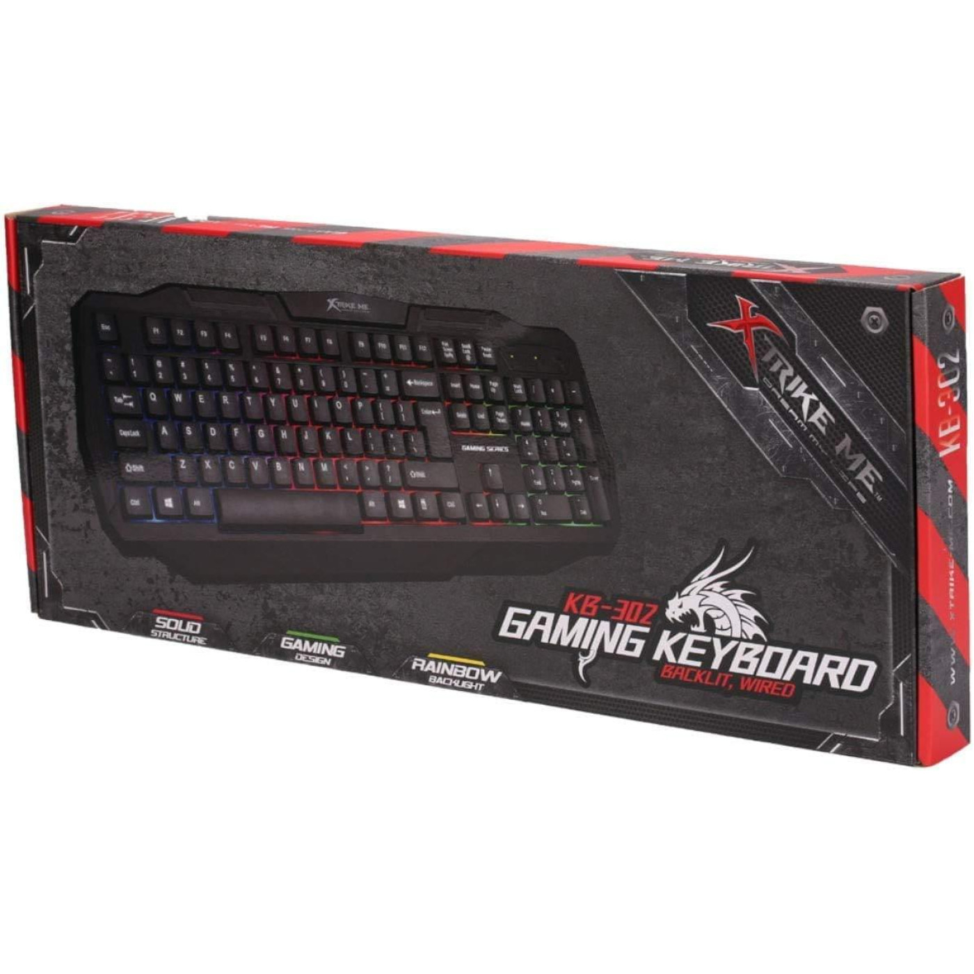 Клавиатура Xtrike Me KB-302 USB RGB Black (6932391917527)