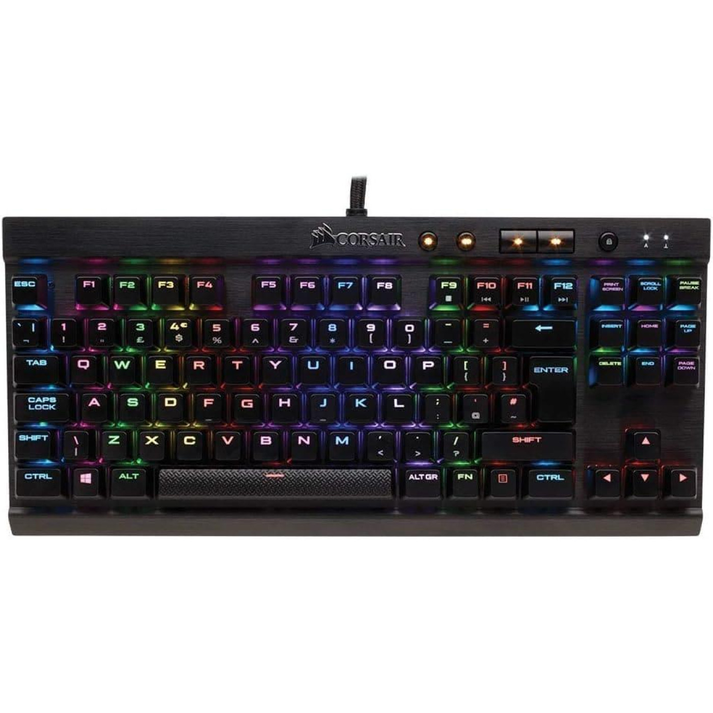 Клавіатура Corsair K65 RGB Rapidfire Mechanical Gaming Cherry MX Speed RGB USB ENG Black (CH-9110014-ES) Б/в,U2