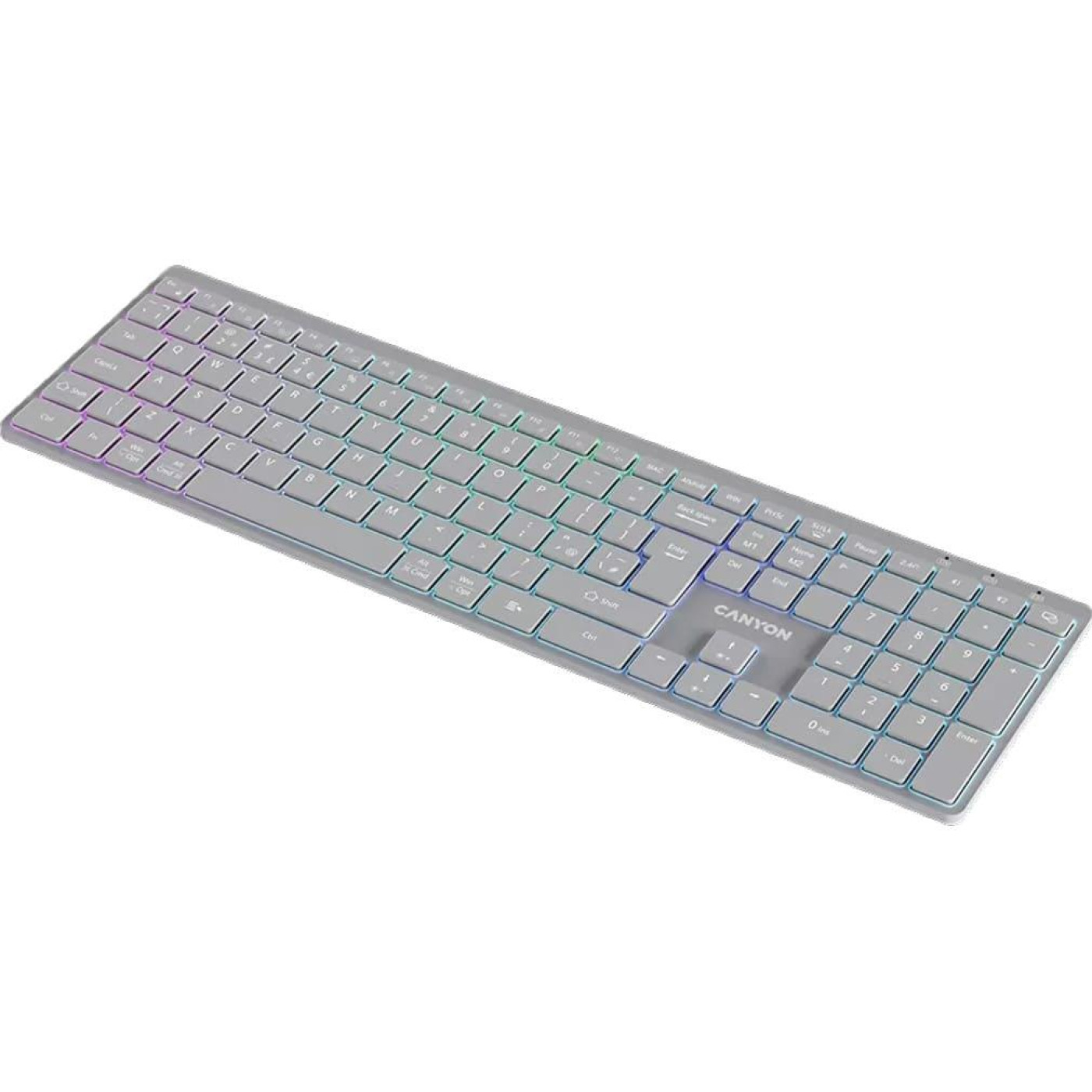 Клавіатура Canyon HKB-W11 UK/US RGB Dual Mode Wireless Grey (CNS-HBTK11G)