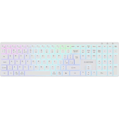 Клавіатура Canyon HKB-W11 UK/US RGB Dual Mode Wireless White (CNS-HBTK11W)
