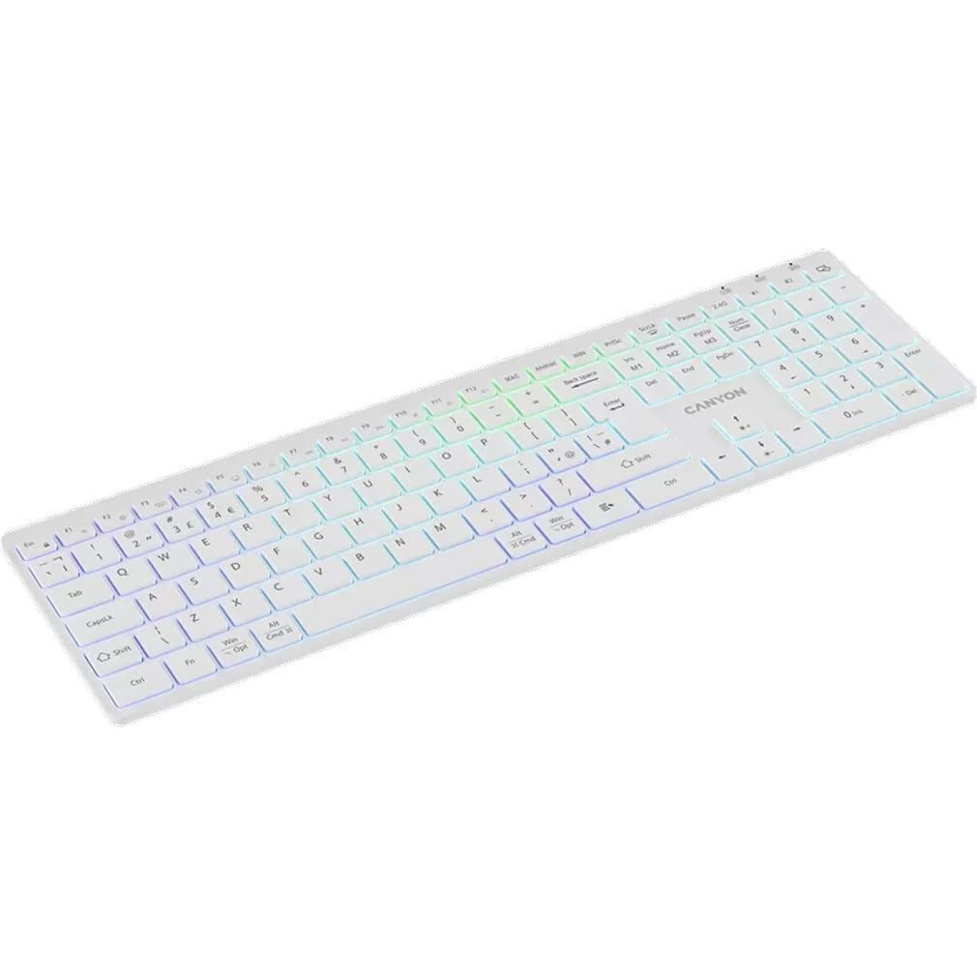 Клавіатура Canyon HKB-W11 UK/US RGB Dual Mode Wireless White (CNS-HBTK11W)