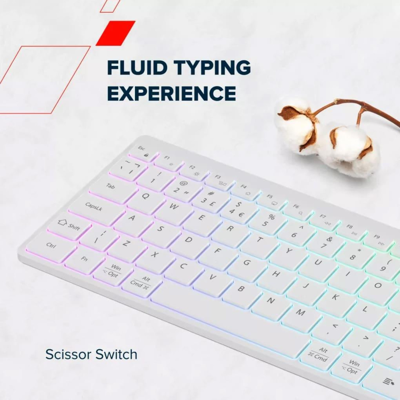 Клавіатура Canyon HKB-W11 UK/US RGB Dual Mode Wireless White (CNS-HBTK11W)
