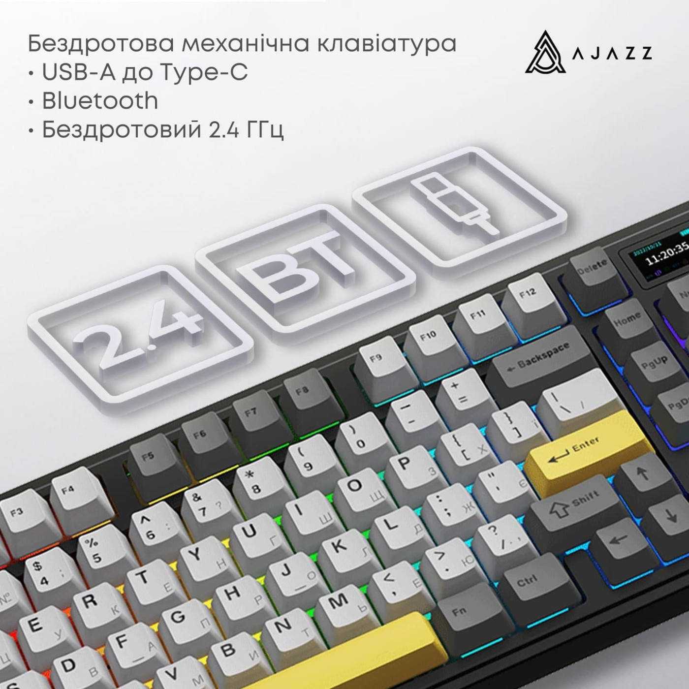 Клавиатура Ajazz AK980 V2 Maillard Switch Black (AK980-V2-M-BGY)