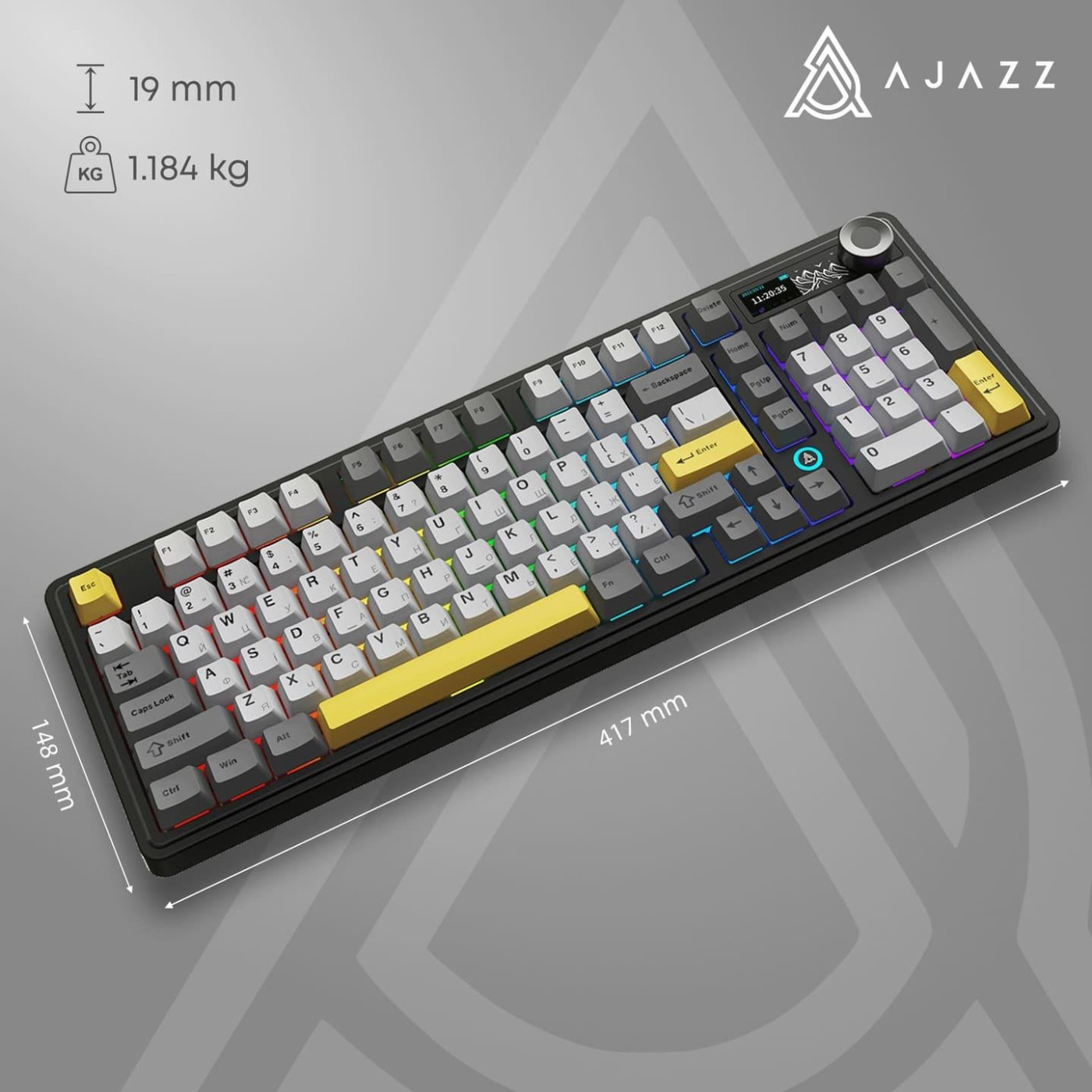 Клавиатура Ajazz AK980 V2 Maillard Switch Black (AK980-V2-M-BGY)