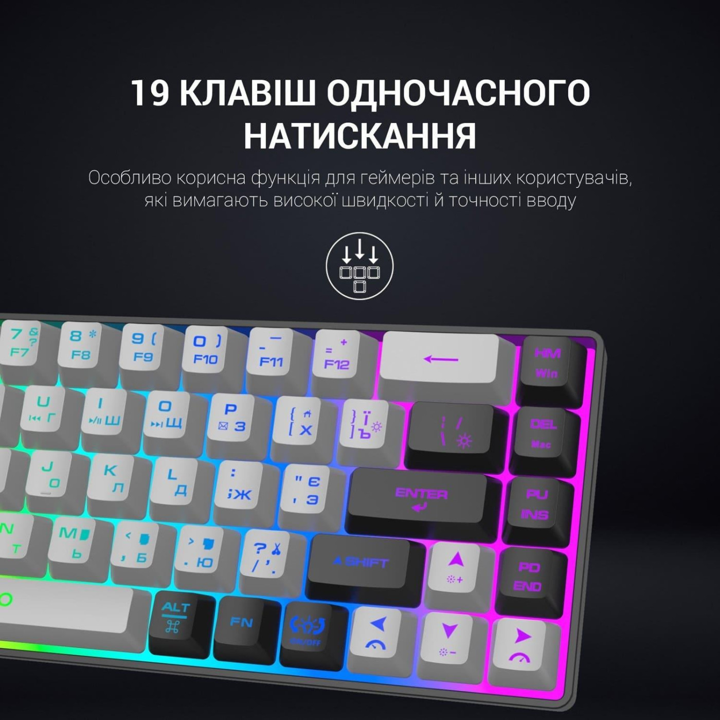 Клавиатура GamePro GK935 RGB Wireless Black (GK935)