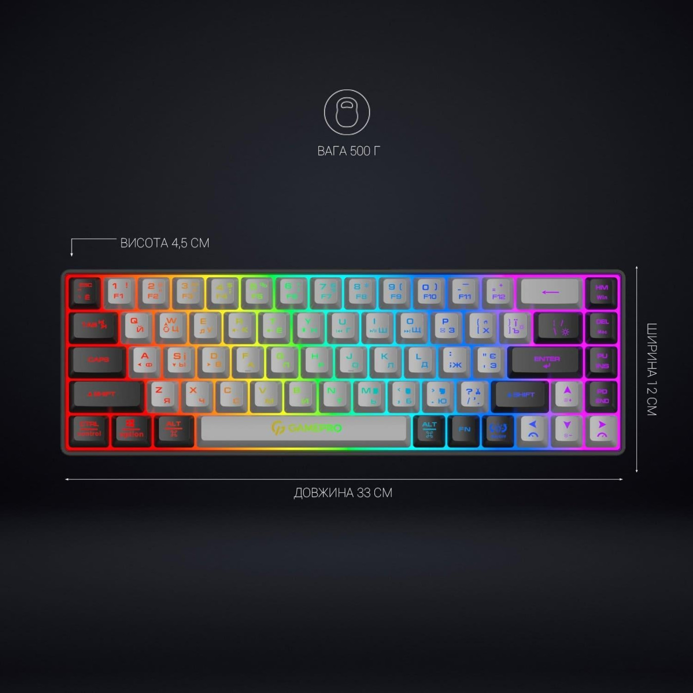 Клавиатура GamePro GK935 RGB Wireless Black (GK935)