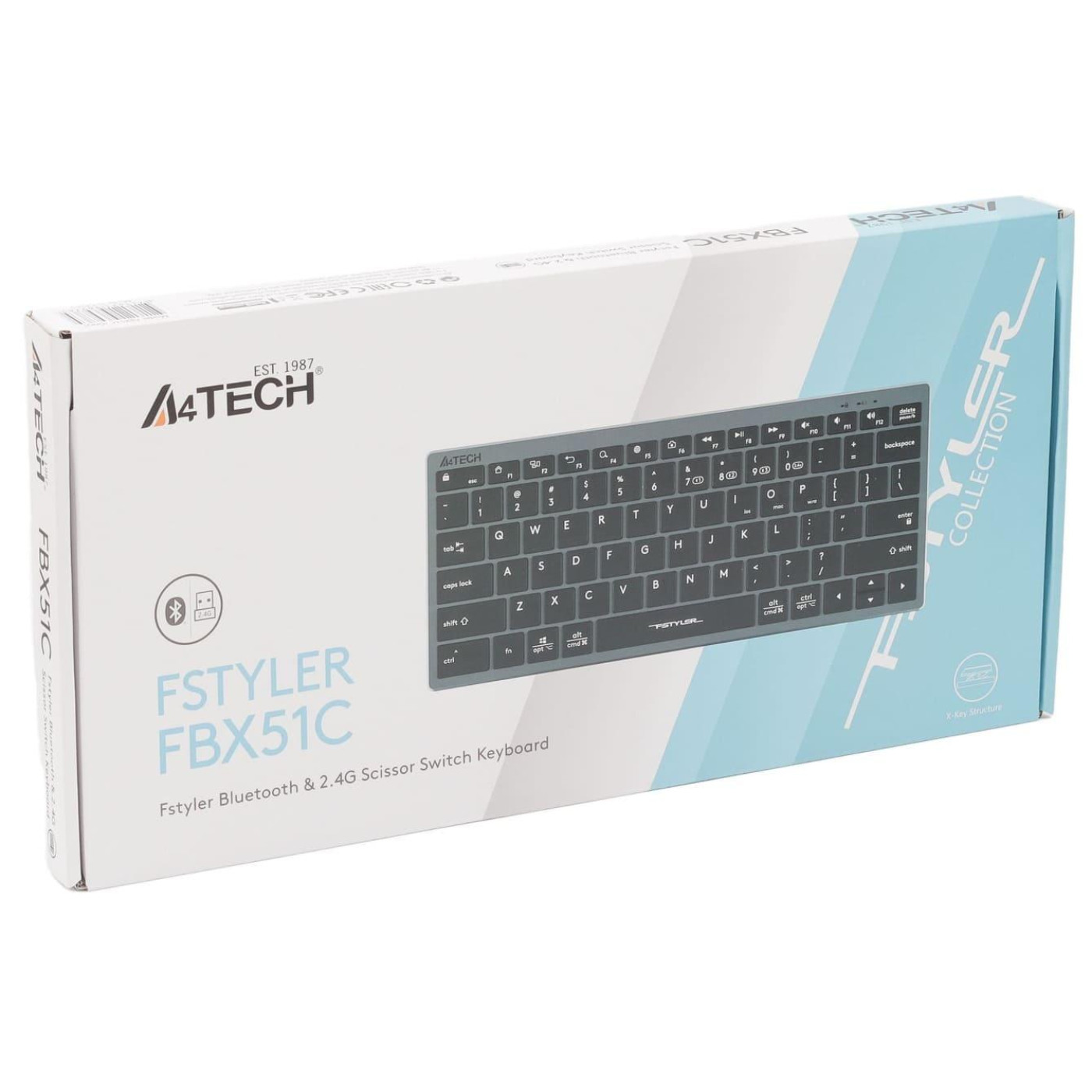 Клавиатура A4Tech Fstyler FBX51C Wireless Grey (FBX51C (Grey))