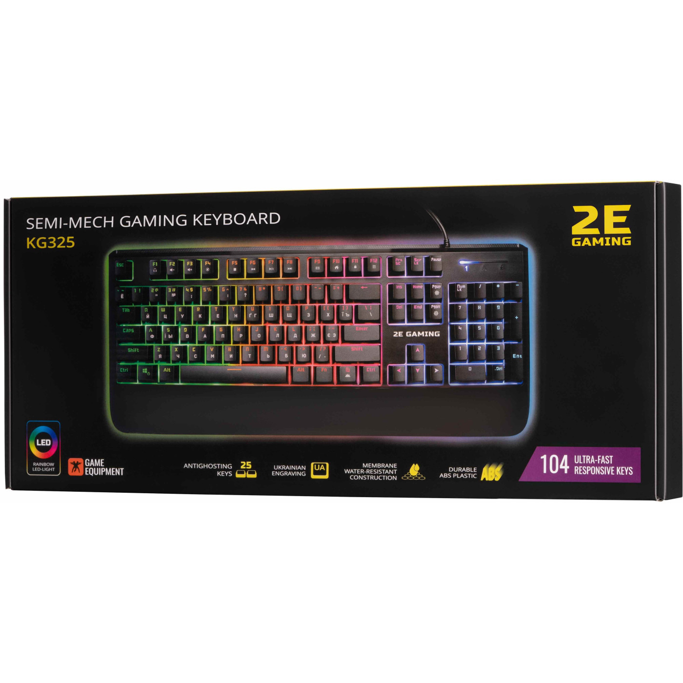 Клавіатура 2E Gaming KG325 LED Black (2E-KG325UB)
