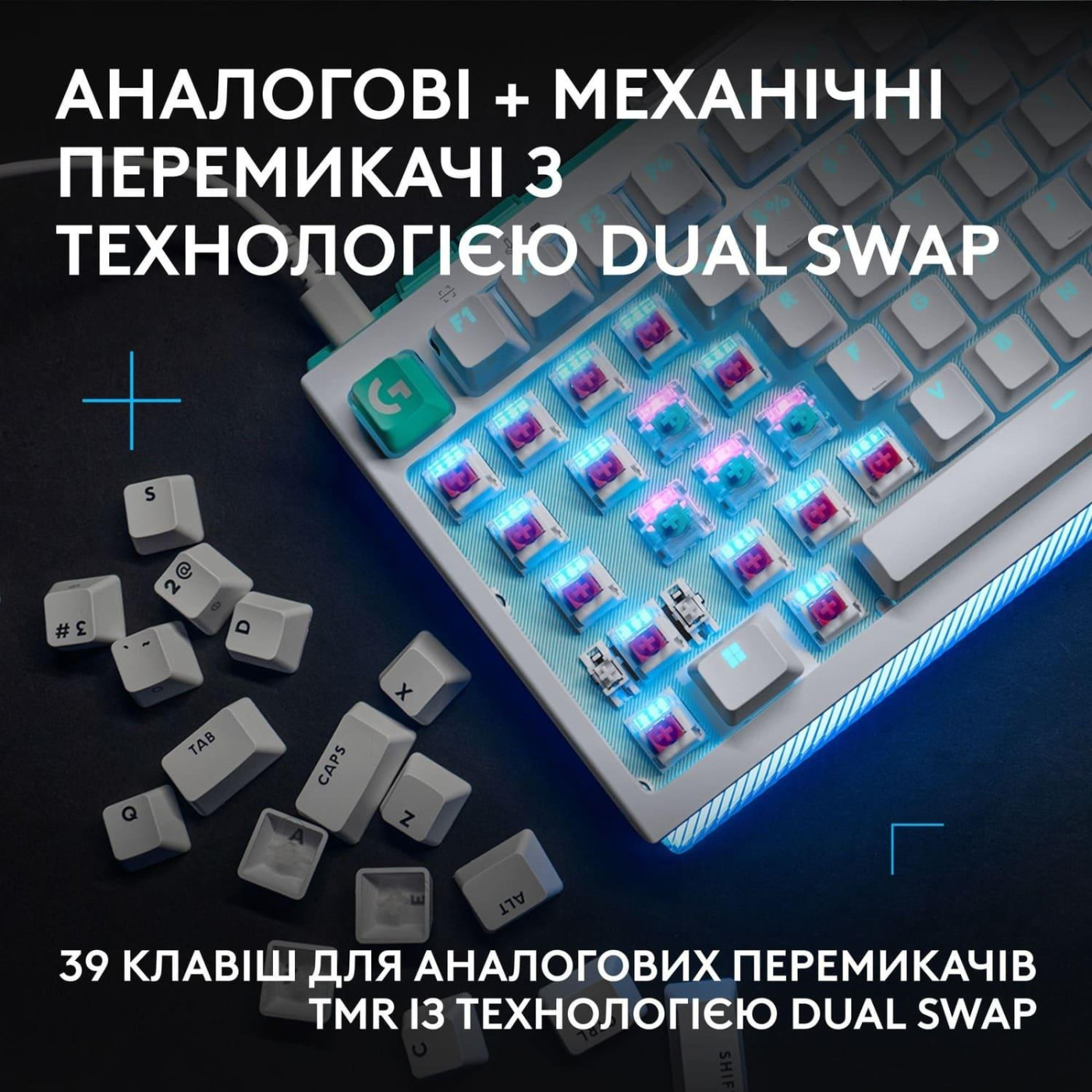 Клавіатура Logitech G512 X 75 Tactile Wired Gaming Keyboard White (920-013955)