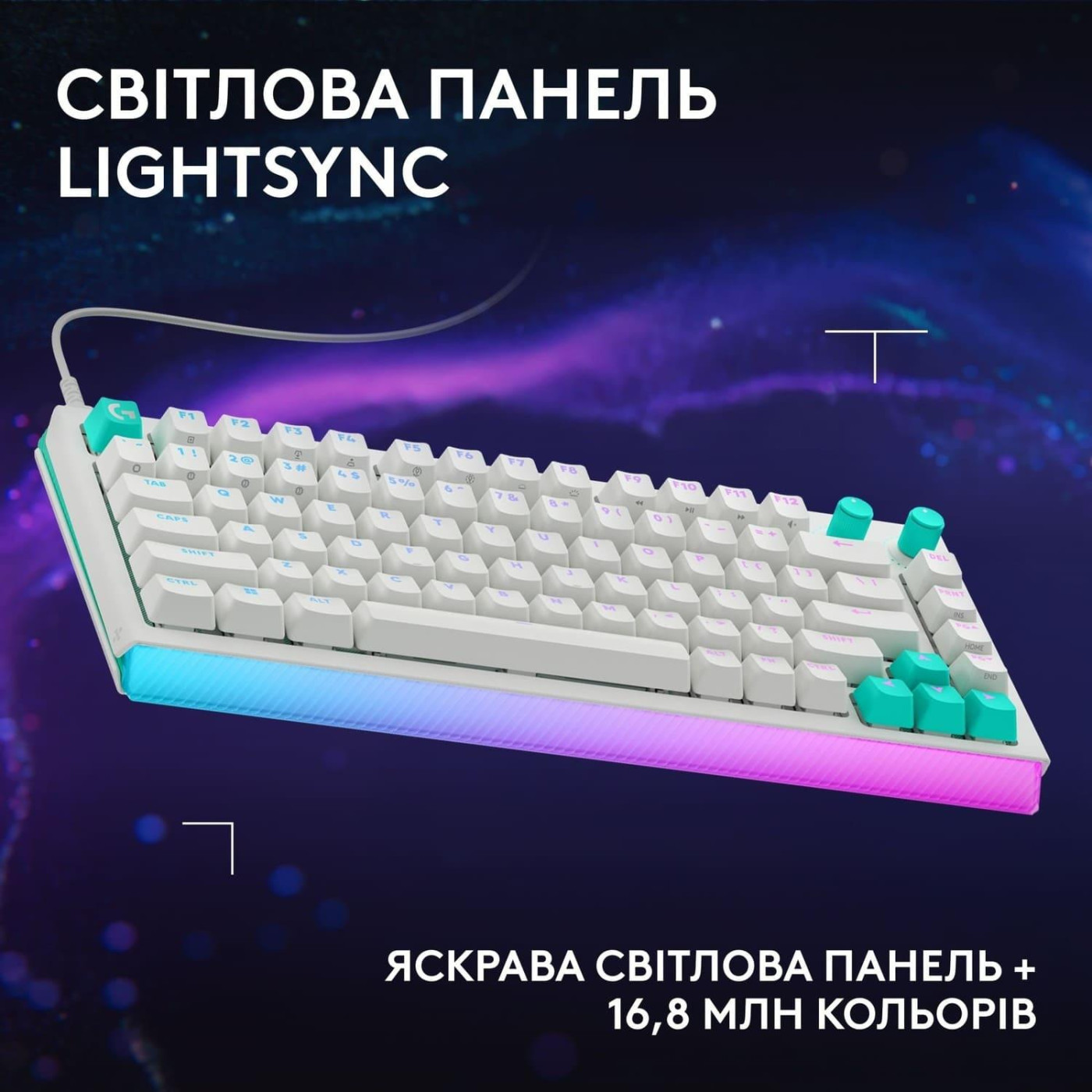 Клавіатура Logitech G512 X 75 Tactile Wired Gaming Keyboard White (920-013955) U1