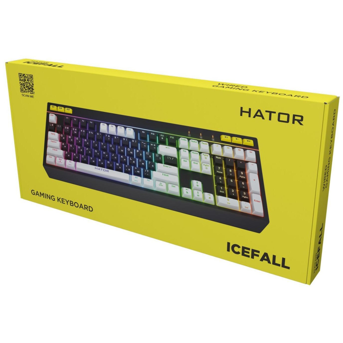 Клавіатура HATOR Icefall Black White (HTK400UA)