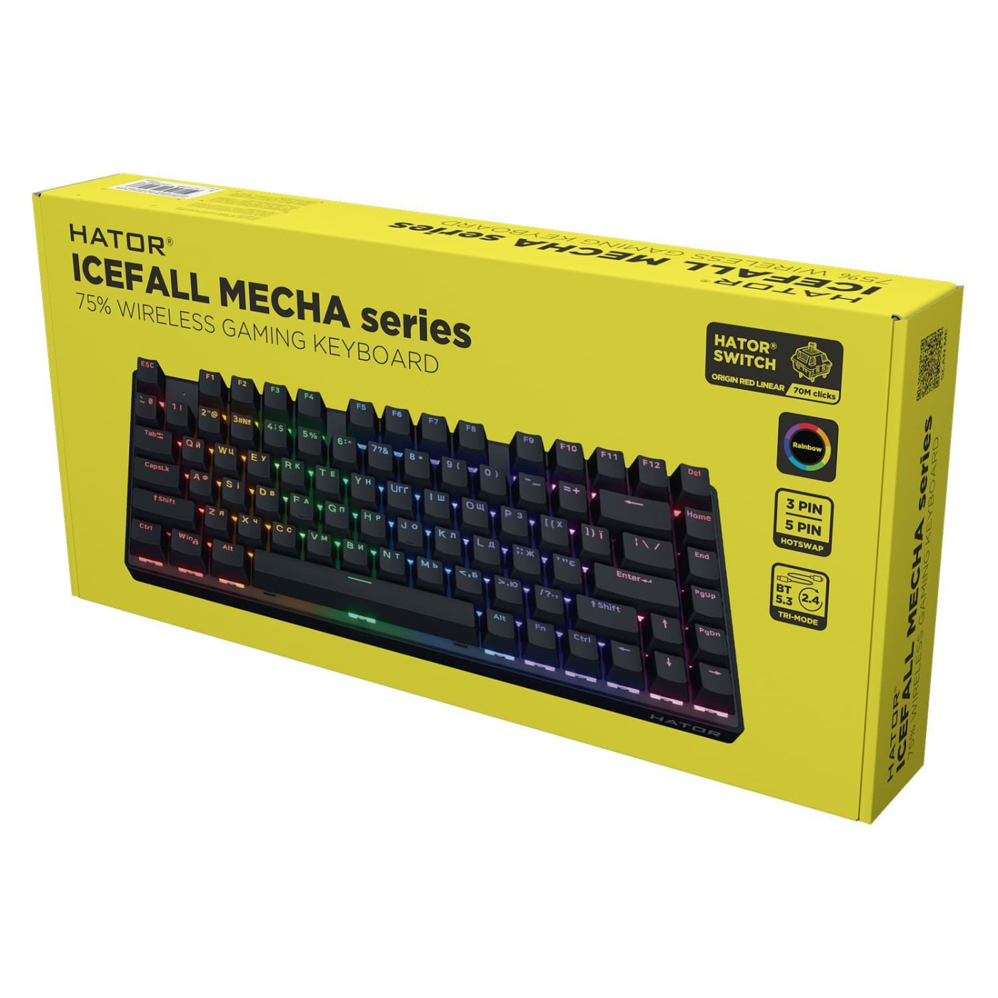 Клавіатура HATOR Icefall Mecha 75 Wireless Rainbow Black (HTK275UA)