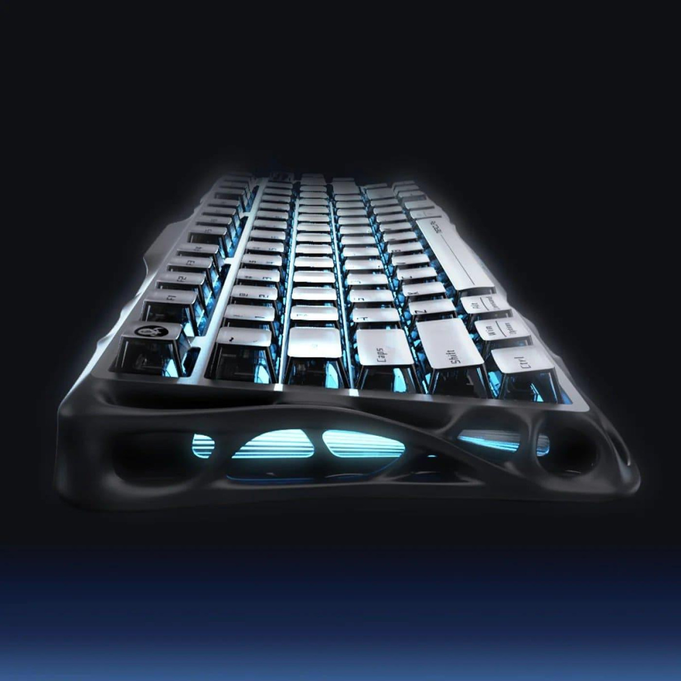 Клавіатура GravaStar Mercury K1 80keys Kailh Cheery Pink EN BT/WL/USB Stealth Black (GSK1_XTAL_BLK)