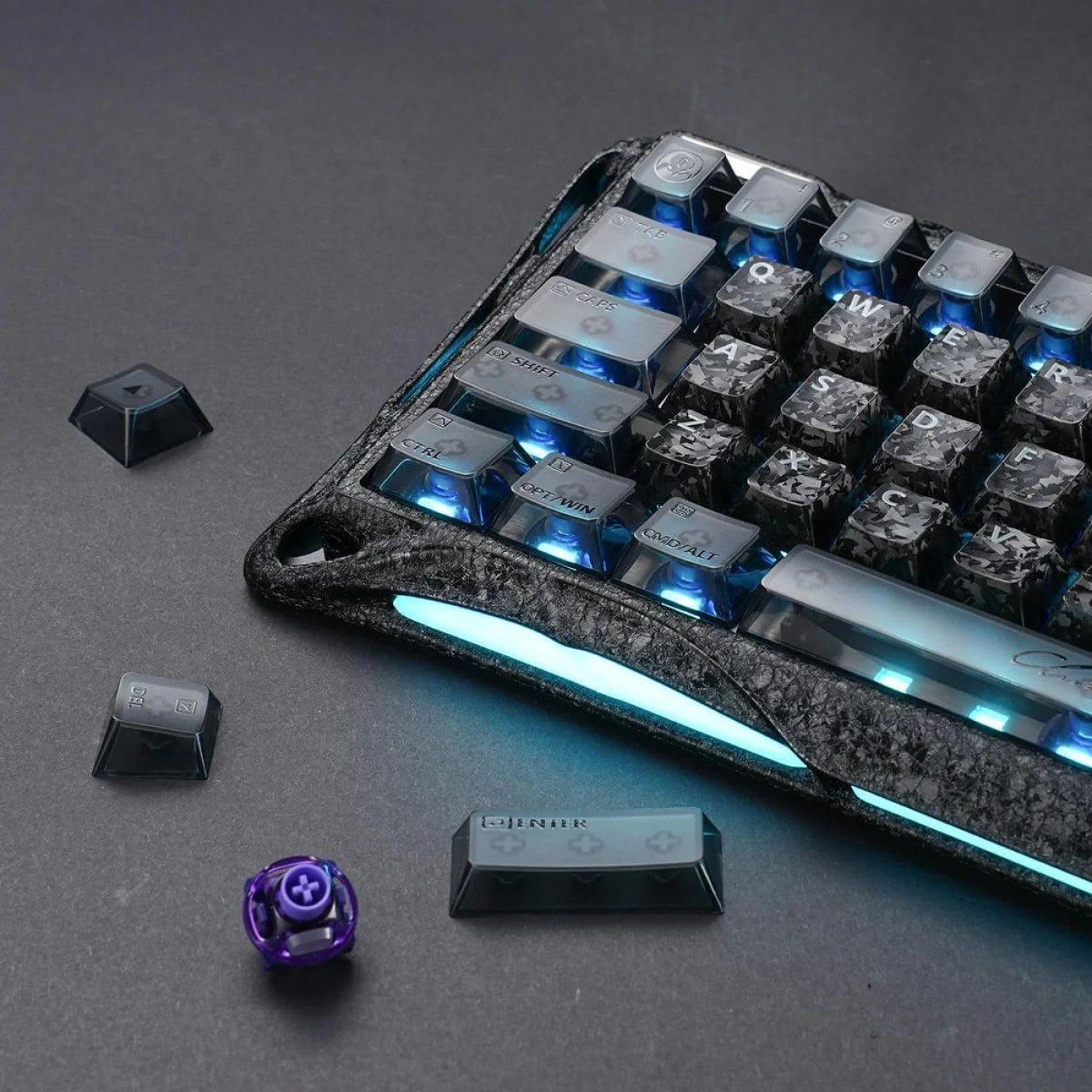 Клавіатура GravaStar Mercury V60 Pro 60keys UFO Magnetic Gaming 8K USB-A RGB Crystal Rose (GSV60PRO_CF_BLK)