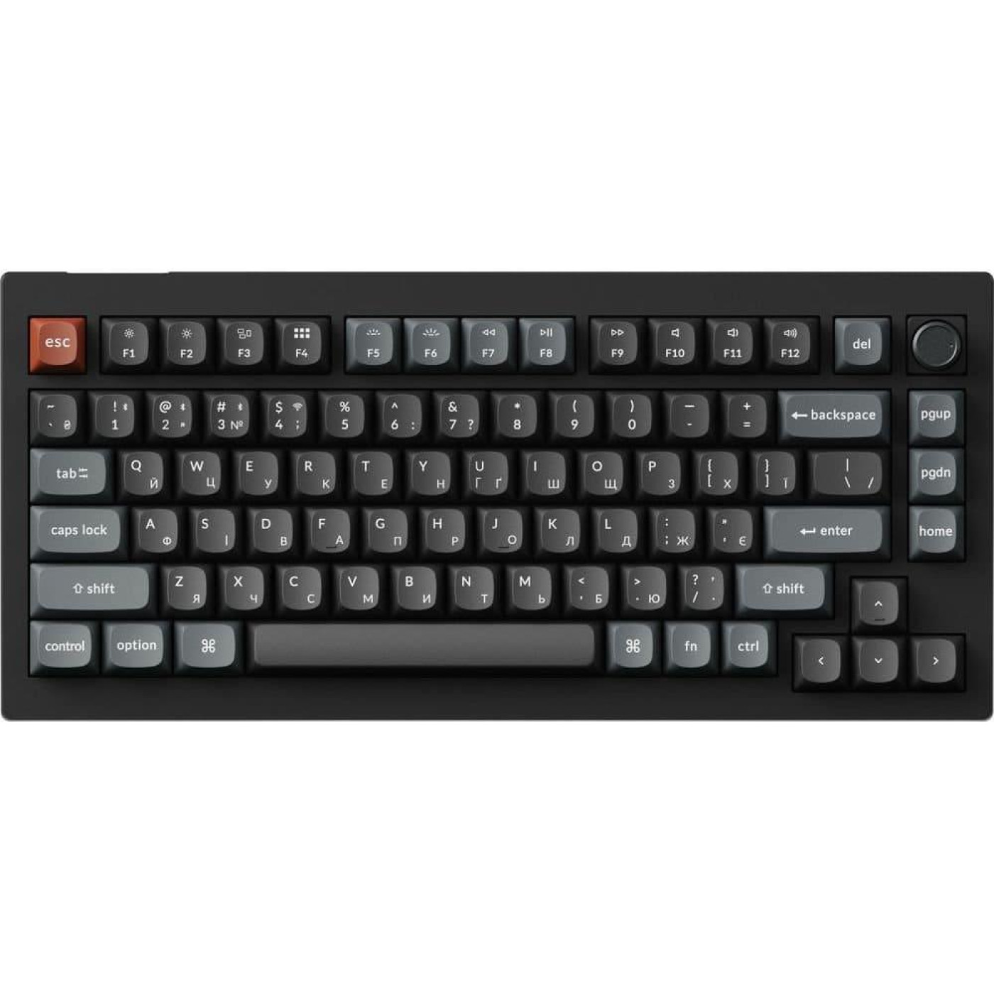 Клавіатура Keychron V1 Ultra Red Switch Black RGB (V1U-D1-UA)