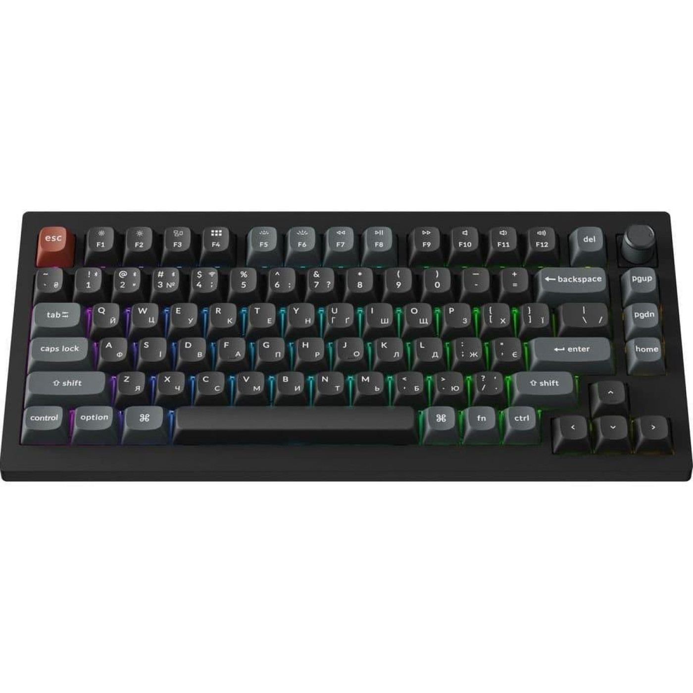 Клавіатура Keychron V1 Ultra Red Switch Black RGB (V1U-D1-UA)