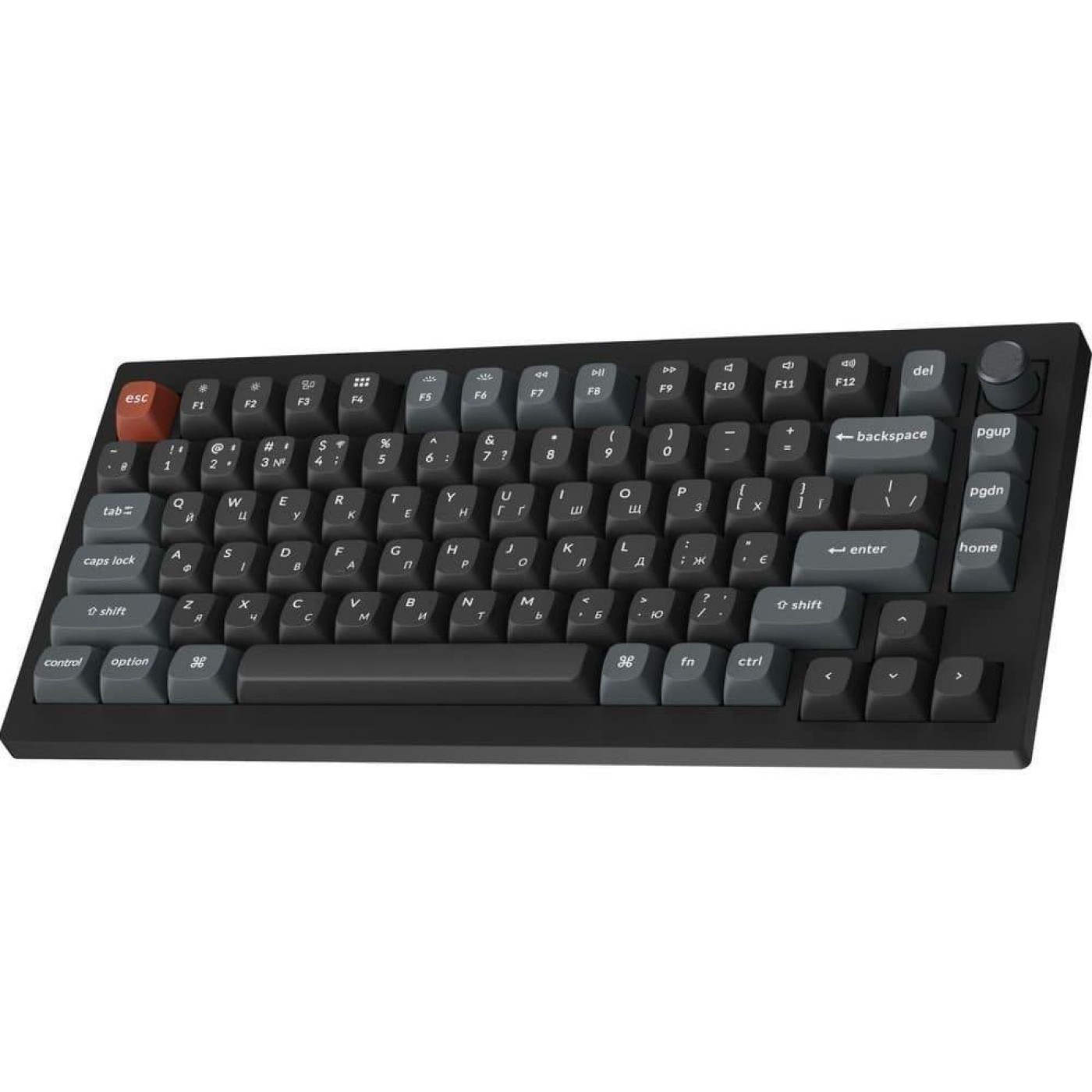Клавіатура Keychron V1 Ultra Red Switch Black RGB (V1U-D1-UA)
