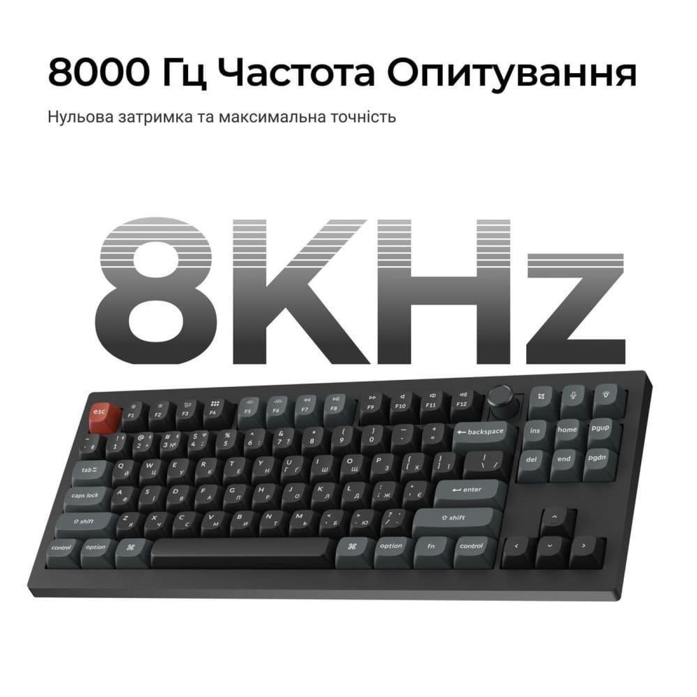 Клавіатура Keychron V3 Ultra Red Switch Black RGB (V3U-D1-UA)