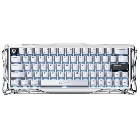 Клавіатура GravaStar Mercury V60 Pro 60keys Blackcore 8K USB-A RGB Chrome Silver (GSV60PRO_XTAL_SLV)