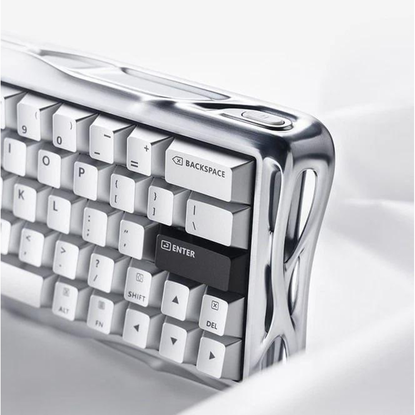 Клавіатура GravaStar Mercury V60 Pro 60keys Blackcore 8K USB-A RGB Chrome Silver (GSV60PRO_XTAL_SLV)