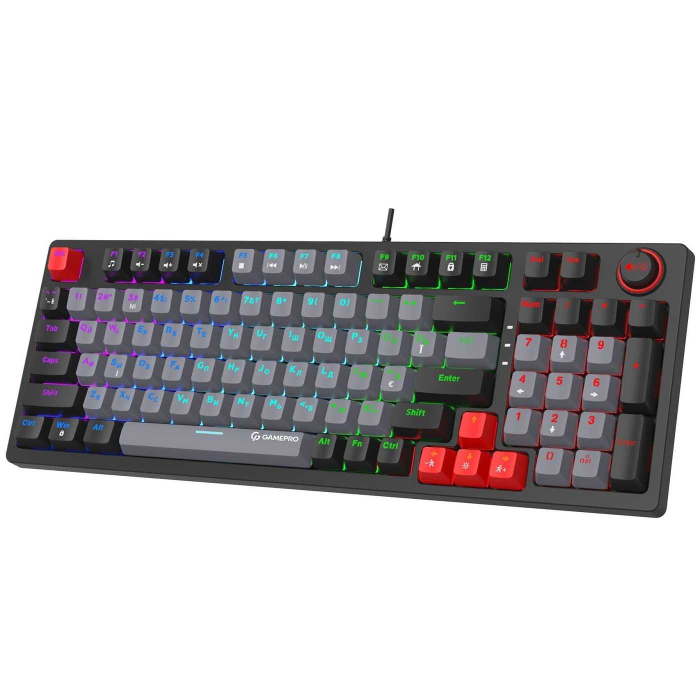 Клавиатура GamePro MK120R Red Switch RGB USB Black (MK120R)