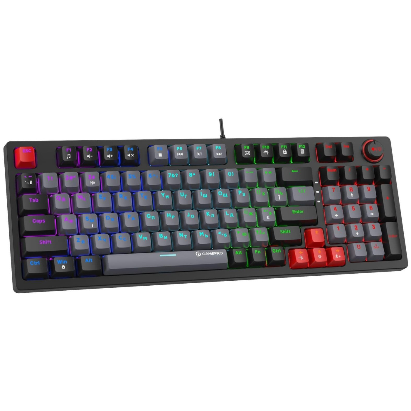 Клавиатура GamePro MK120R Red Switch RGB USB Black (MK120R)