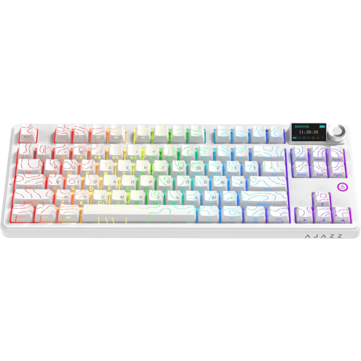 Клавіатура Ajazz AK870 V2 Side Contour White (AK870-V2-S-W)