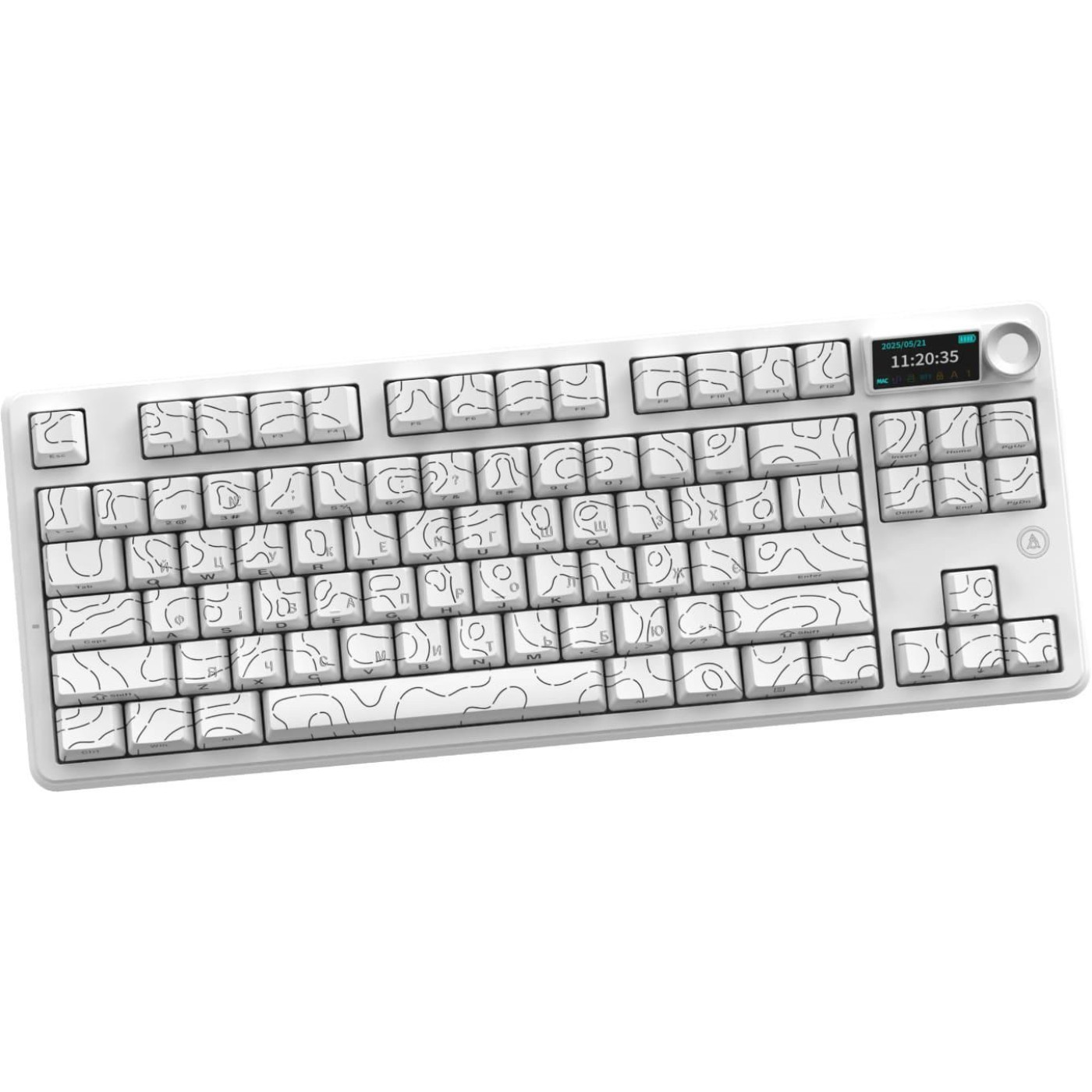 Клавіатура Ajazz AK870 V2 Side Contour White (AK870-V2-S-W)