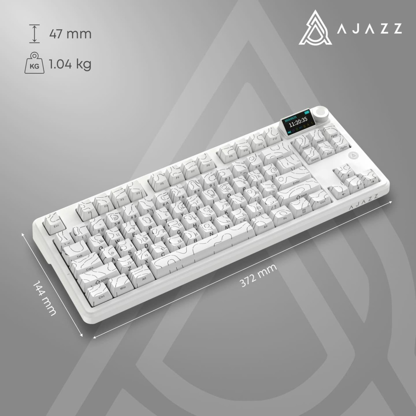 Клавіатура Ajazz AK870 V2 Side Contour White (AK870-V2-S-W)
