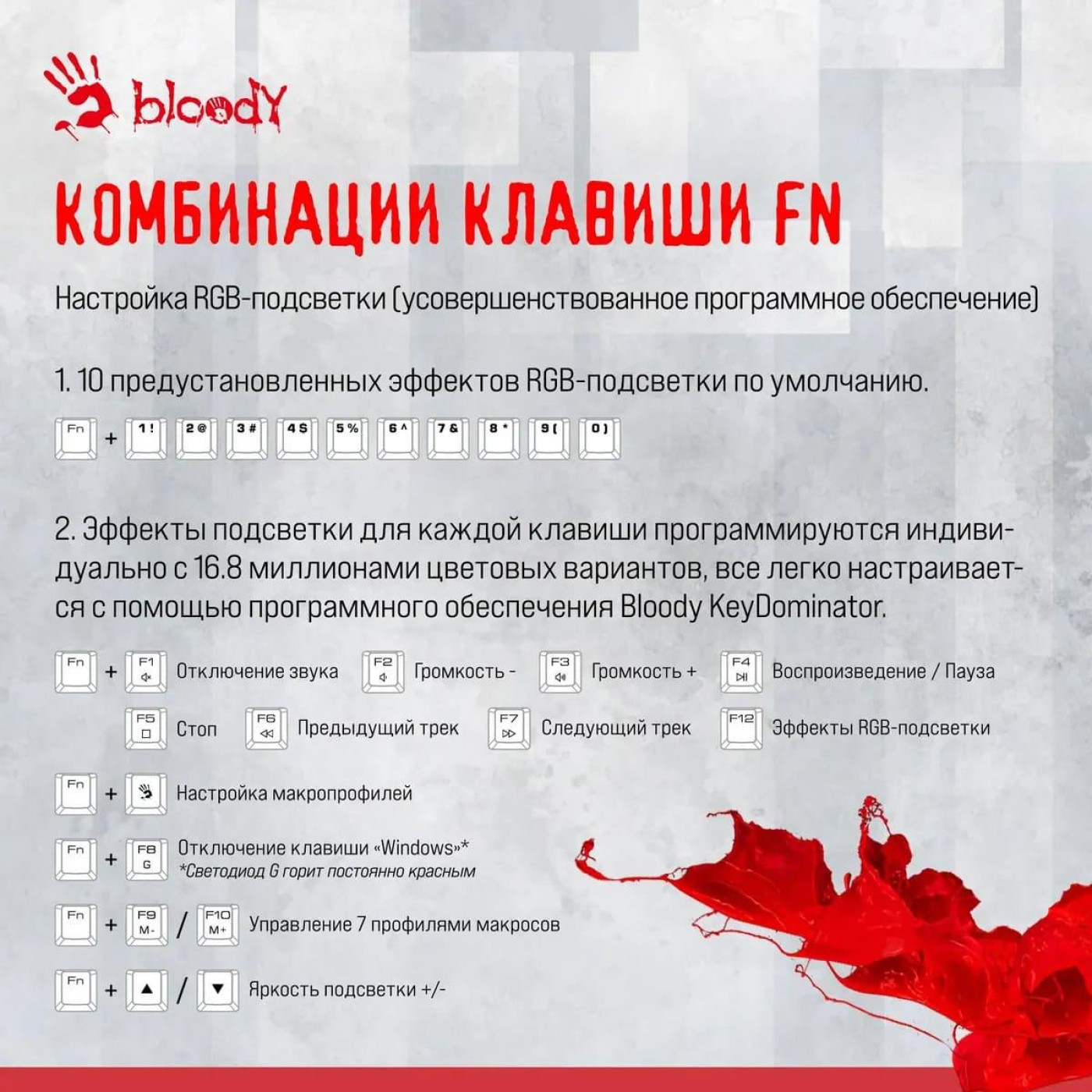 Клавіатура Bloody A4Tech S87 RGB USB Energy Red (S87 (Energy Red))