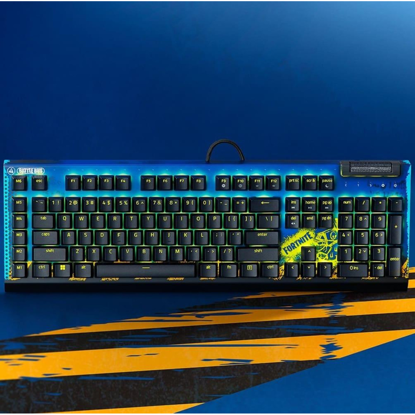 Клавіатура Razer BlackWidow V4 X Yellow Switch FORTNITE USB Black (RZ03-04703600-R3M1)