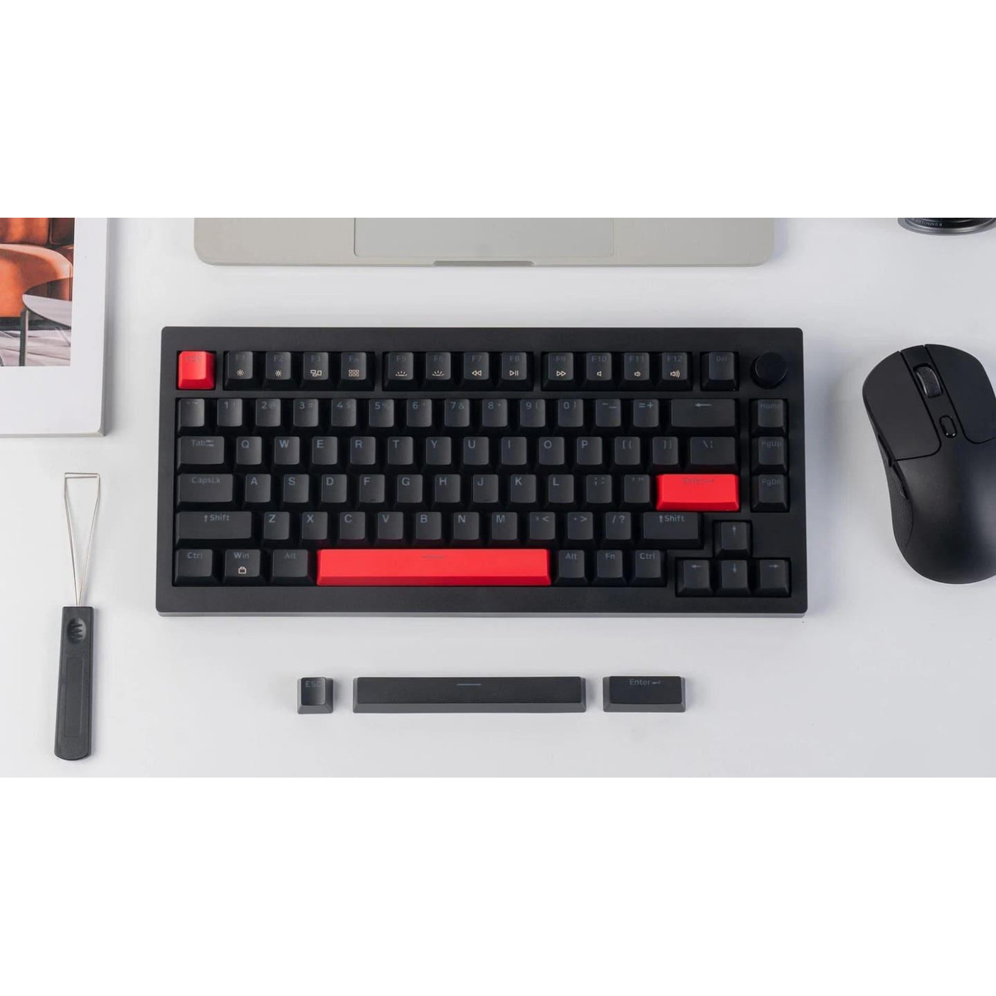 Клавиатура Lemokey X4 84Key Keychron Brown USB-A QMK/VIA Hot-Swap EN/UKR RGB Black (X4-H3-UA)