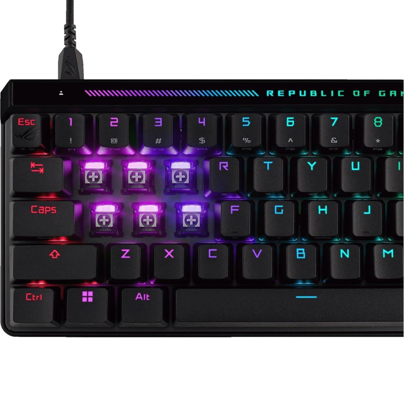 Клавіатура ASUS ROG Falchion Ace HFX 68key Magnetic Switches USB-A EN/UK RGB Black (90MP03VE-BKMA00)