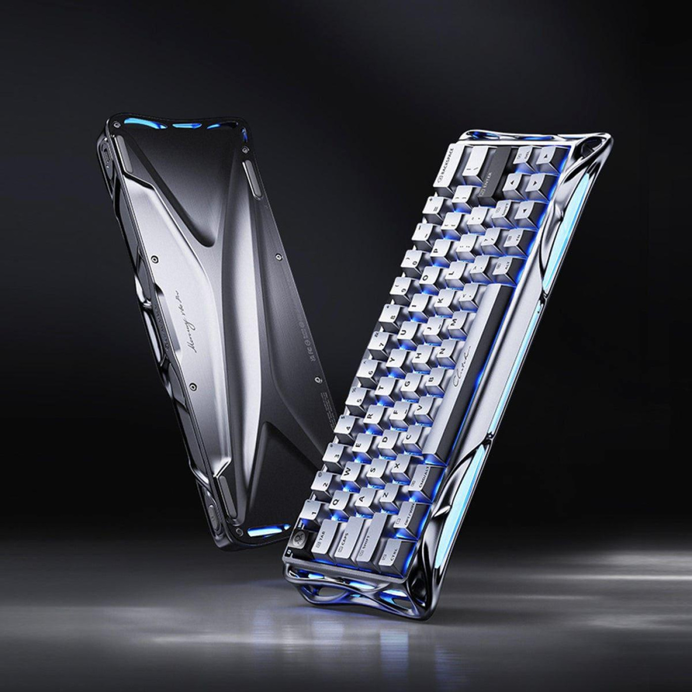 Клавіатура GravaStar Mercury V60 Pro 60keys Blackcore 8K USB-A RGB Chrome Silver (GSV60PRO_XTAL_SLV)