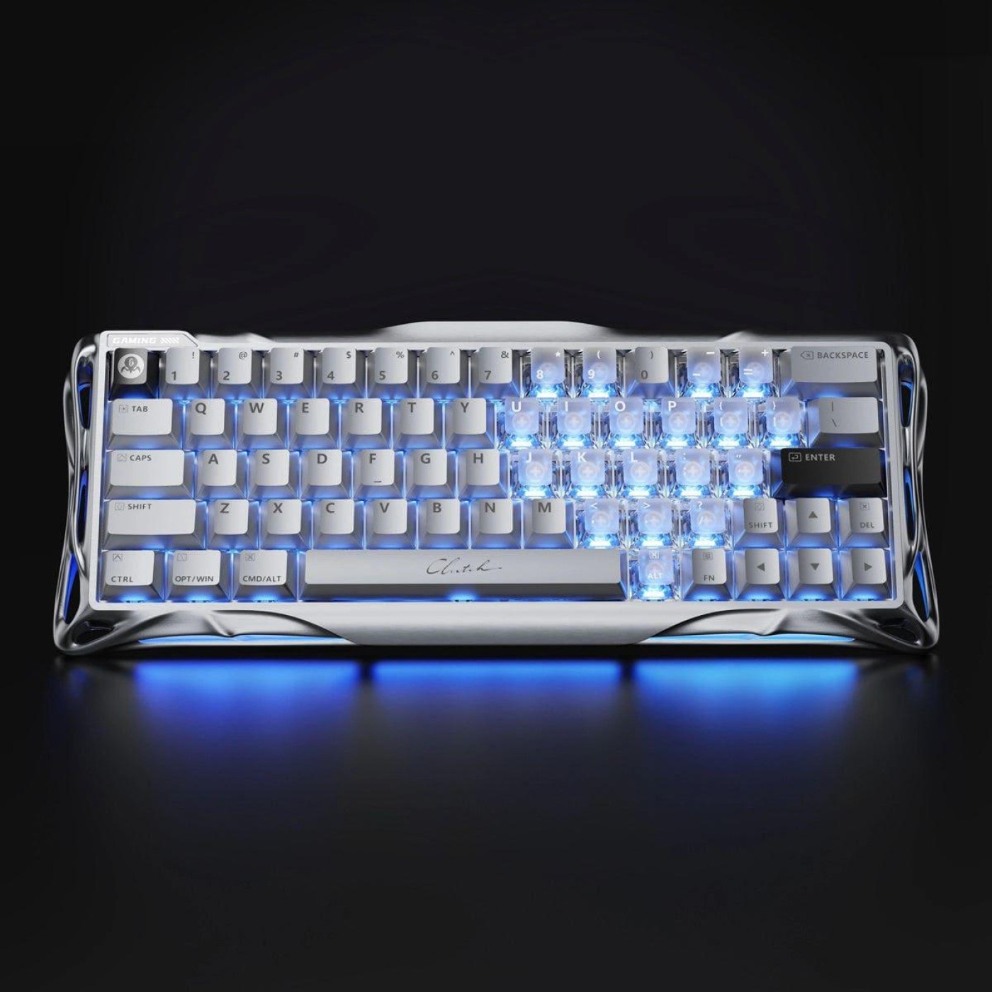 Клавіатура GravaStar Mercury V60 Pro 60keys Blackcore 8K USB-A RGB Chrome Silver (GSV60PRO_XTAL_SLV)
