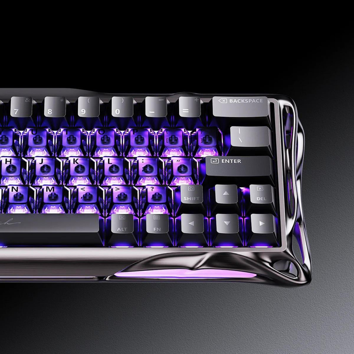 Клавіатура GravaStar Mercury V60 Pro 60keys Blackcore 8K USB-A RGB Interstellar Silver (GSV60PRO_XTAL_BLK)