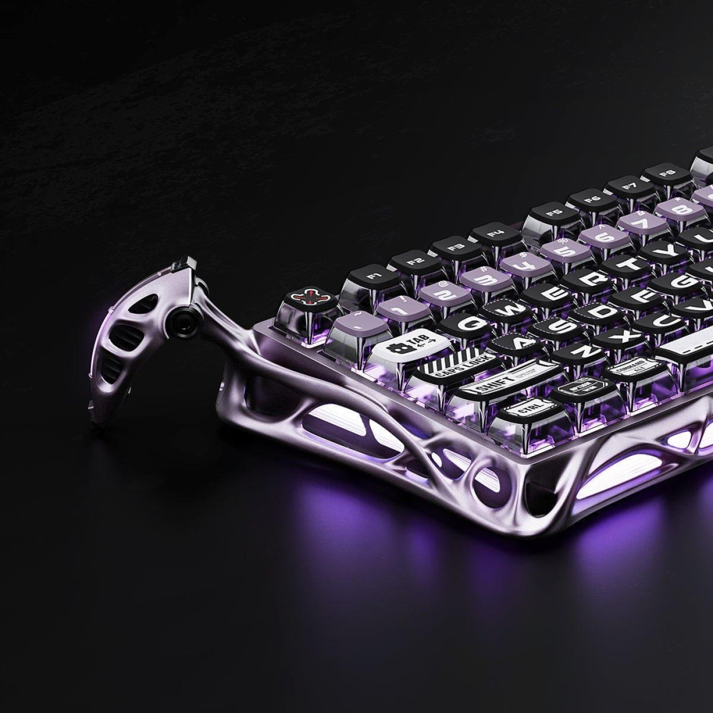 Клавиатура GravaStar Mercury V75 Pro 80keys Gateron Jade Gaming 8K USB-A RGB Iron Purple (GSV75PRO_PL)